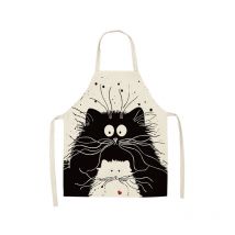 Tablier de Chat Mignon, Tablier de Cuisine en lin pour Barbecue, Cuisine et Peindre, pour Homme et Femme, Cadeau pour Papa et Maman