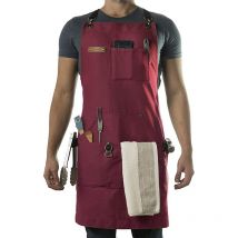 Tablier de chef de qualité professionnelle pour cuisine, barbecue et gril(rouge)