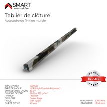 Tablier de clôture - bac acier - tôle de couverture - Toiture - H12 Coloris Camouflage Printech L=2m