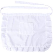 Tablier de cuisine court à fleurs, bavoir demi-taille en dentelle, costume de femme de chambre avec poche, cadeaux de fête de cuisine pour serveuse