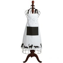 Tablier de cuisine en coton Chat noir et blanc