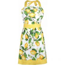 Tablier de Cuisine en Coton Motif Citrons Tabliers de Cuisine pour Femmes Hommes