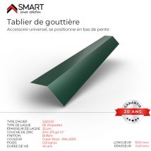 Tablier de gouttière - bac acier - tôle de couverture - Toiture - H12 Vert mousse ral 6005 L=1m
