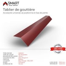 Tablier de gouttière - bac acier - tôle de couverture - Toiture - H12 Brun Rouge ral 3011 L=1m