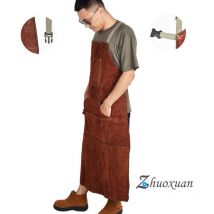 Tablier de Soudeur Professionnel en Cuir Cuir de vachette épaissi résistant à l'usure soudure isolation thermique anti-brûlure ignifuge FDC