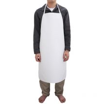Tablier de travail imperméable en pu durable, tablier pour la vaisselle, la cuisine, plusieurs tailles – blanc