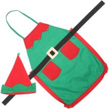 Tablier d'elfe de Noël, chapeau de Noël, costume, robes, chapeaux sans manches, cosplay, hommes et femmes