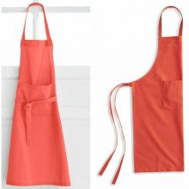Tablier en coton pour adulte 79x104 cm - Corail