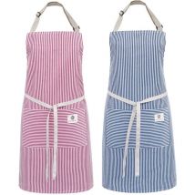 Tablier en coton réglable 2 pièces, tablier de cuisine, tablier de cuisine