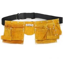 Aougo - Tablier en Cuir Travail Tool Courroie Heavy Duty Professional Multi Pocket Tool Organiseur