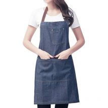 Tablier en jean unisexe ajustable avec 3 poches, parfait pour la cuisine, le restaurant ou le café