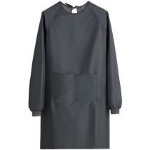 Tablier Femme Ménage Impérmeable Blouse Travail Femme avec Poches Tablier à Manches Longues pour Maison Jardin