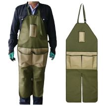 Tablier Long de Jardinier avec Protection des Jambes, Tablier de Travail Avec Plusieurs Poches à Outils Idéal Pour Jardinage, Bricolage, Charpentier,