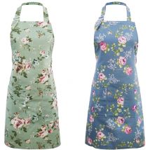 Tabliers de Cuisine pour Femmes, 2 Tabliers à Fleurs pour la Cuisine, Tablier de Chef Cuisinier Vintage