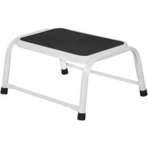 Tabouret 1 marche en métal avec structure fixe en noir et blanc