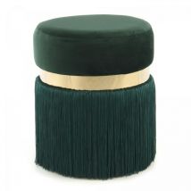 Tabouret semi artisanal zale 38x38 vert et or