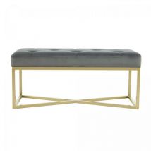 OKO - Tabouret semi artisanal zaxe 90x40 gris et or