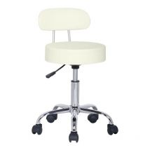 SIX - Tabouret à roulettes/de travail Kopa v2 Blanc cassé