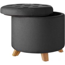 Tectake - Pouf avec rangement Rond capacité de charge 150 kg