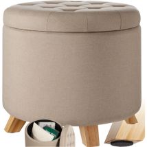 Tectake - Pouf avec rangement Rond capacité de charge 150 kg