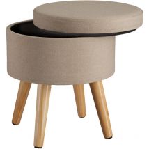 Pouf avec rangement Rond capacité de charge 150 kg