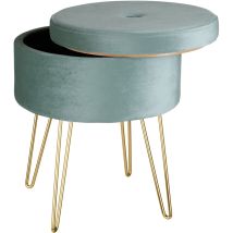 Pouf avec espace de rangement Rond capacité de charge 300 kg