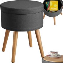Pouf avec rangement Rond capacité de charge 300 kg