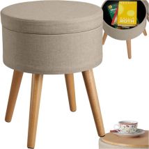 Pouf avec rangement Rond capacité de charge 300 kg