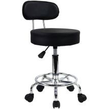 Tabouret De Bureau Réglable En Hauteur – Fauteuil Pivotant Noir Avec Dossier Ergonomique – Roues À Roulement Doux Pour Mobilité – Kktoner