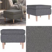 Tabouret avec pieds en bois Gris clair Tissu - tabouret - tabourets - Home & Living - Gris