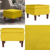 Tabouret avec pieds en bois Jaune Velours - tabouret - tabourets - Home & Living - Jaune