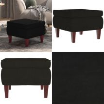 Tabouret avec pieds en bois Noir Velours - tabouret - tabourets - Home & Living
