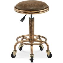 Tabouret Bar Vintage, Tabouret roulettes, 360° Tabouret Bar Pivotant, 50-64cm, Tabouret Coiffure Tabouret Atelier Table Bar Tabouret