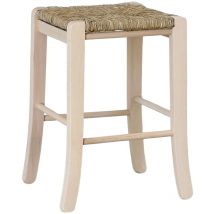 Okaffarefatto - Sgabello basso h 47 cm in legno da dipingere quadrato gambe a sciabola
