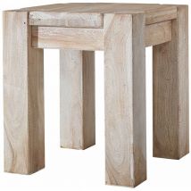 Massivmoebel24 - Tabouret 40x40 Acacia blanchi Blanc nature white 10