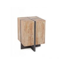 Bizzotto - Tabouret bois métal industriel Garrett 45h cm