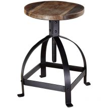 Massivmoebel24 - Tabouret 30x30 Bois de récupération laqué Multicolore industrial 03