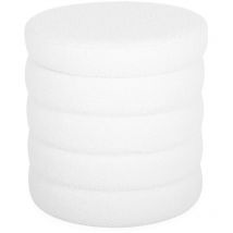 Sweeek - Tabouret en bouclettes blanches avec coffre de rangement intégré