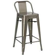 Tabouret court Paris Back 66cm insp. Tolix