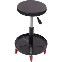 Tabouret d'atelier avec 5 roulettes, tabouret réglable en hauteur, tabouret de travail, tabouret à roulettes pour atelier, hauteur réglable et