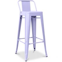 Tabouret de bar avec dossier - Design industriel - 76cm - Nouvelle édition - Stylix Lavande