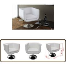 Vidaxl - Tabouret de bar Blanc Similicuir - Fauteuil Rotatif - Fauteuil Blanc - Fauteuil Design - Fauteuil Confortable - Fauteuil Élégant