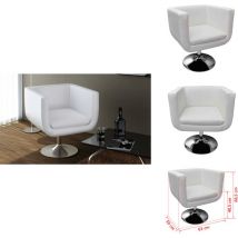 Vidaxl - Tabouret de bar Blanc Similicuir - Fauteuil Rotatif - Fauteuil Blanc - Fauteuil Design - Fauteuil Confortable - Fauteuil Élégant