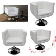 Vidaxl - Tabouret de bar Blanc Similicuir - Fauteuil Rotatif - Fauteuil Blanc - Fauteuil Design - Fauteuil Confortable - Fauteuil Élégant - Home &