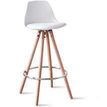 Designetsamaison - Tabouret de bar blanc - Soren