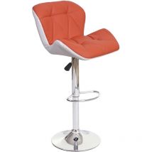 Tabouret de bar chaise de comptoir hauteur réglable en synthétique terracotta cadre en acier chromé 040005262
