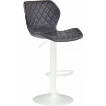 Tabouret avec cadre blanc et siège matelassé de différentes couleurs comme colore : noir