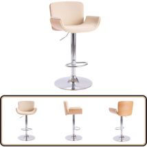 Tabouret de bar Crème Similicuir - Chaise De Bar - Tabouret De Comptoir - Chaise Contemporaine - Chaise Moderne - Chaise En Cuir Synthétique