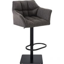 Tabouret de bar Damaso en Tissu Gris titane Noir