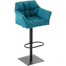 Tabouret de bar Damaso en Tissu Turquoise Noir